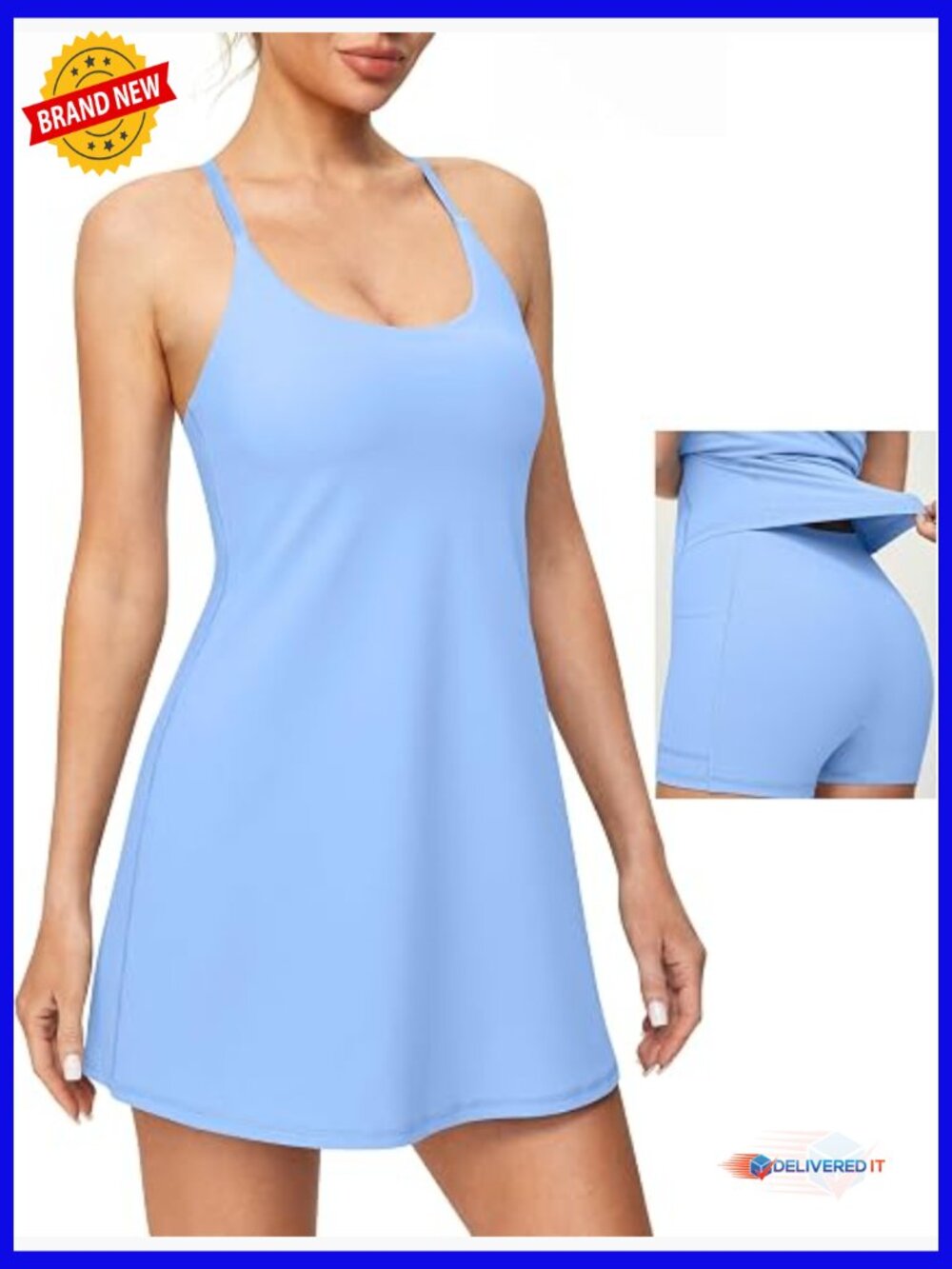 Athletic Tennis Dress With Shorts Underneath Active Golf Dress Workout